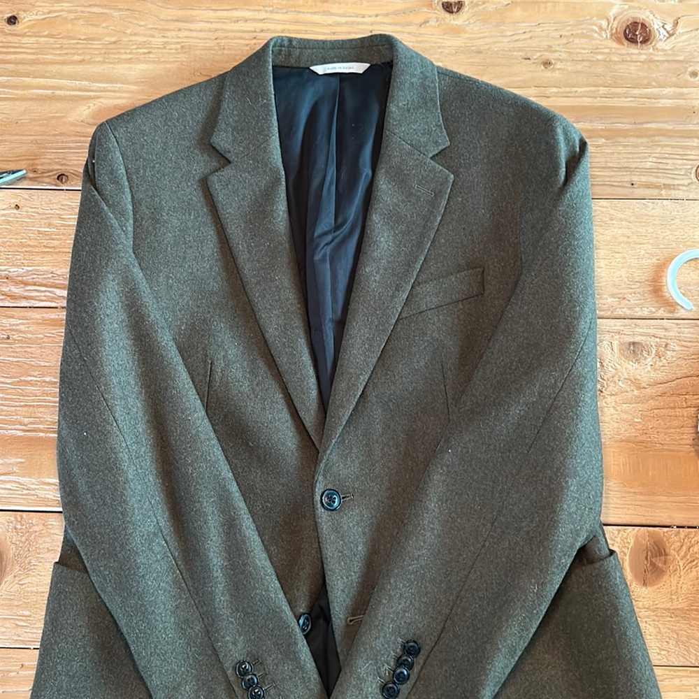Green wool banana republic blazer